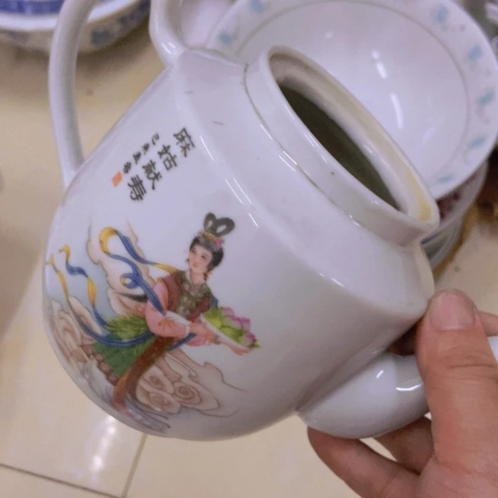 摆件没有盖子壶一把景德镇