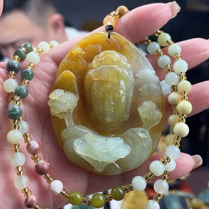 蛇纹石玉未镶嵌颈饰