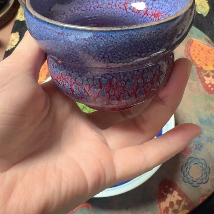 熠羽毛球的钧瓷手拉胚杯杯