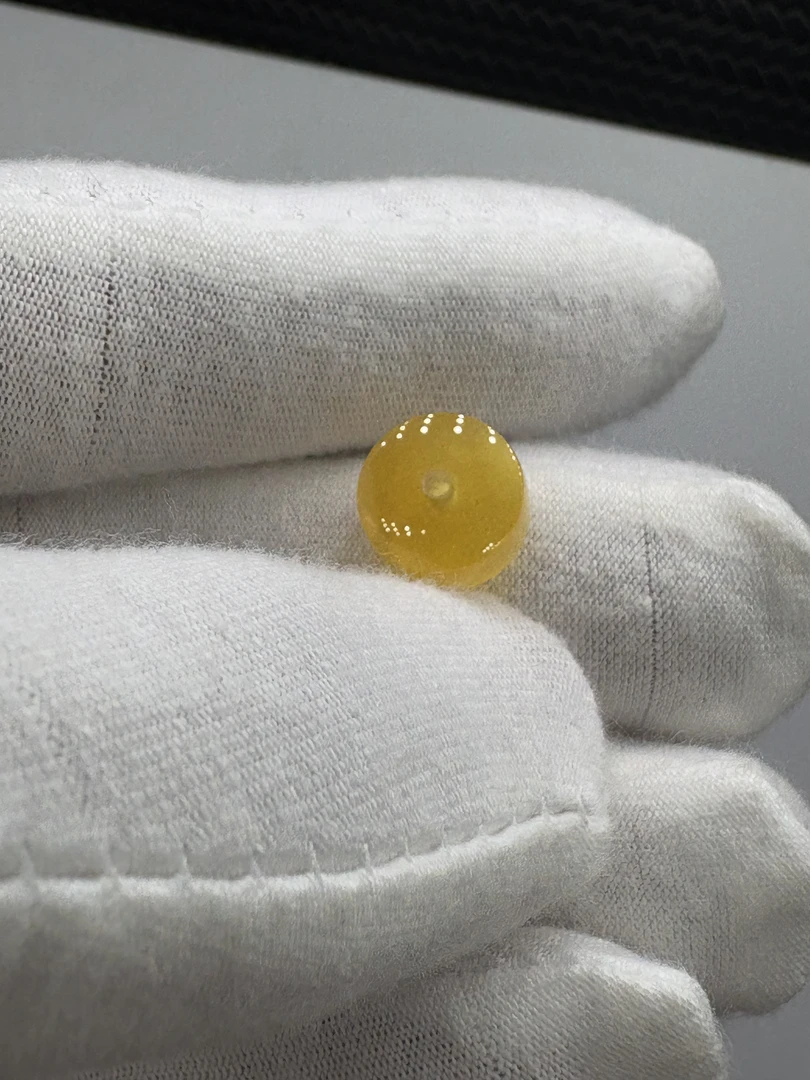 天然蜜蜡俄料直切墩子11.0*7.0黄色