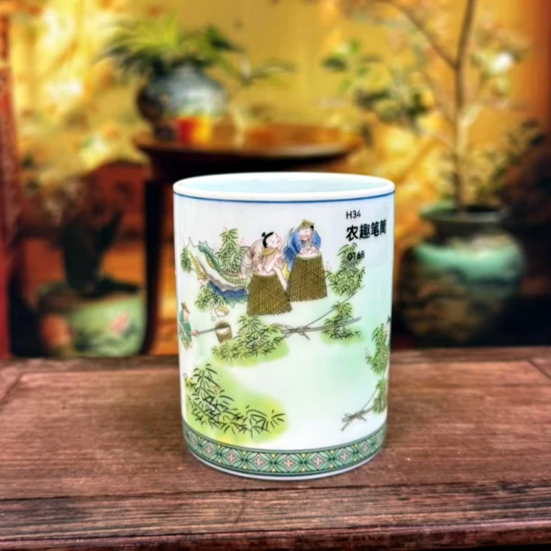京隆堂 精品陶瓷笔筒 H34