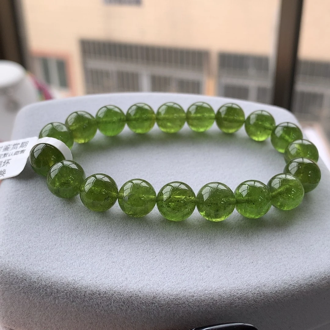 定制碧玺未镶嵌素圈果绿单圈