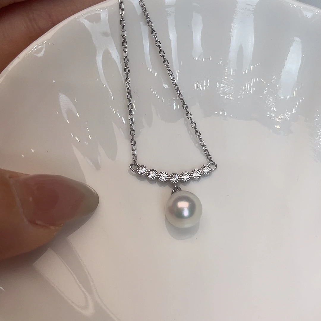 项链海水珍珠银S925镶嵌