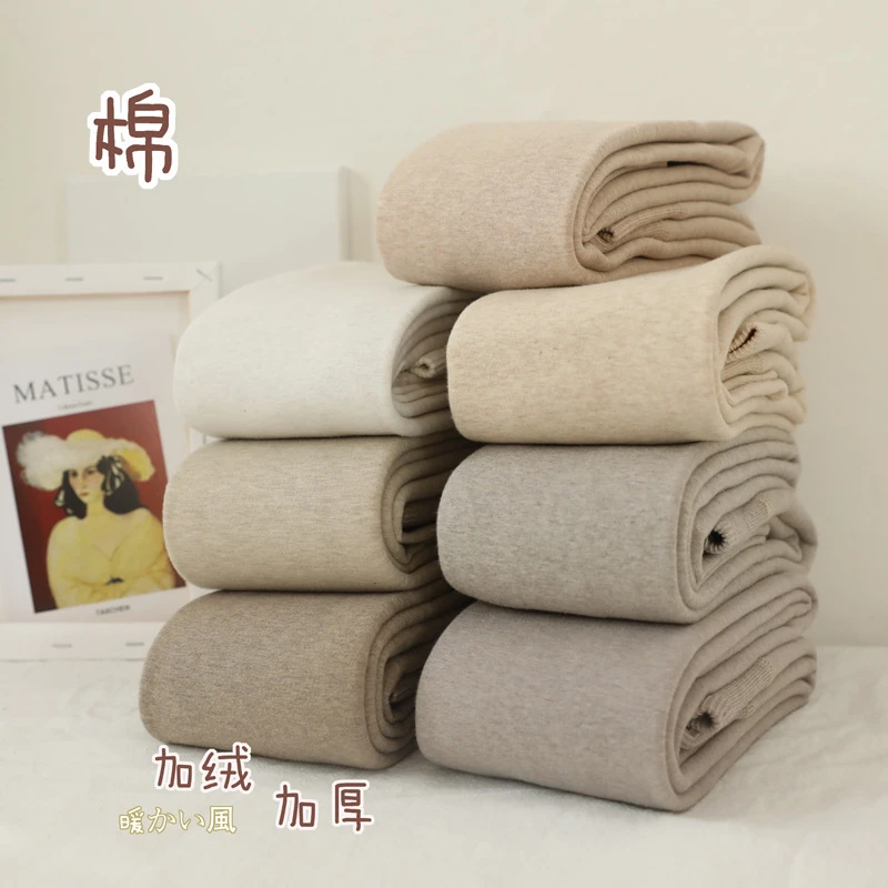 竖条纹棉裤保暖加厚袜裤秋冬款加绒加厚打底裤裤袜女冬季连裤袜