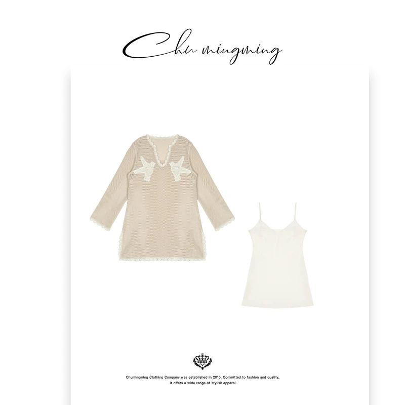 【CHU/2025SSNEW】原创设计《贝加》镂空飞鸟连衣裙WHC2508