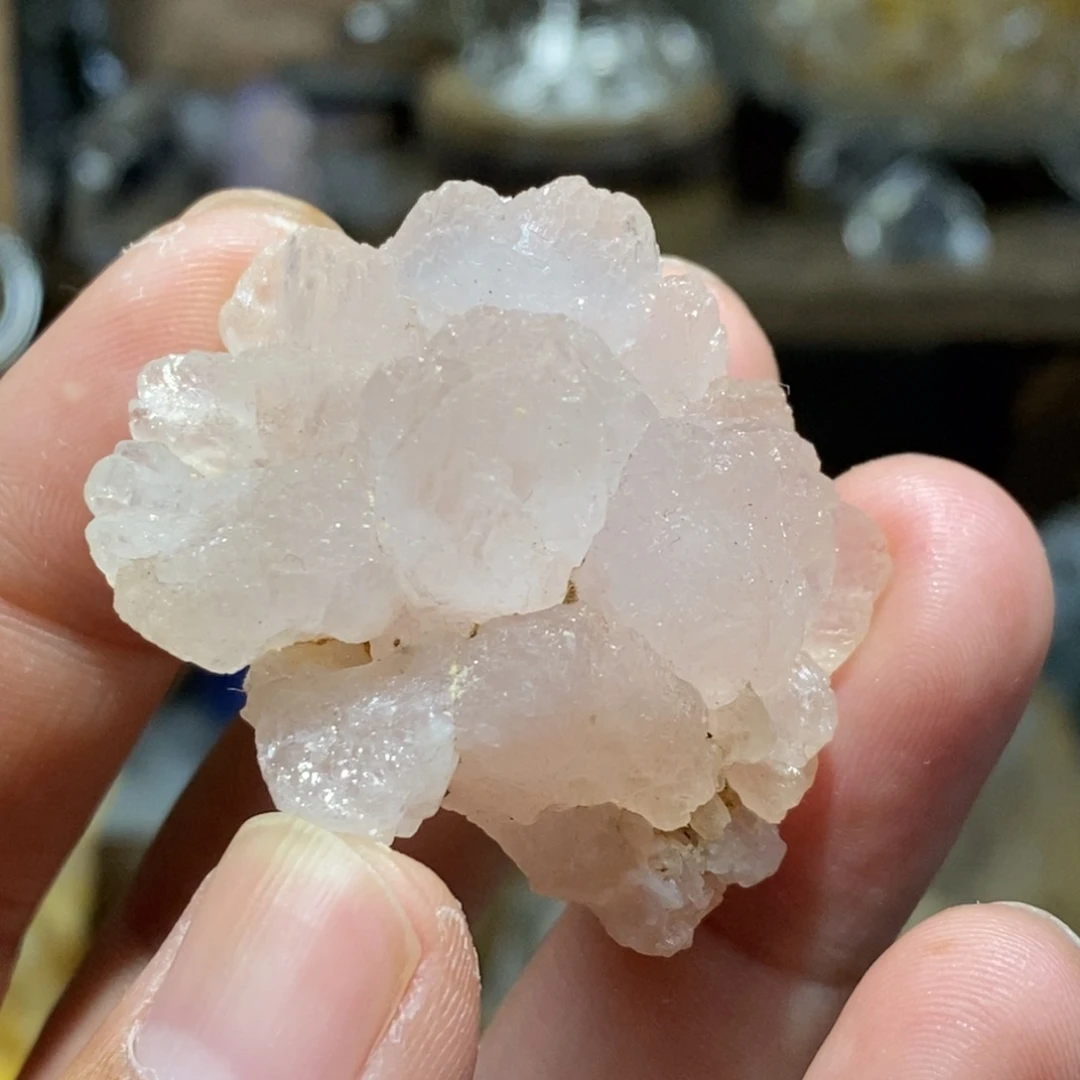 水晶珠宝半成品未镶嵌粉水晶晶花