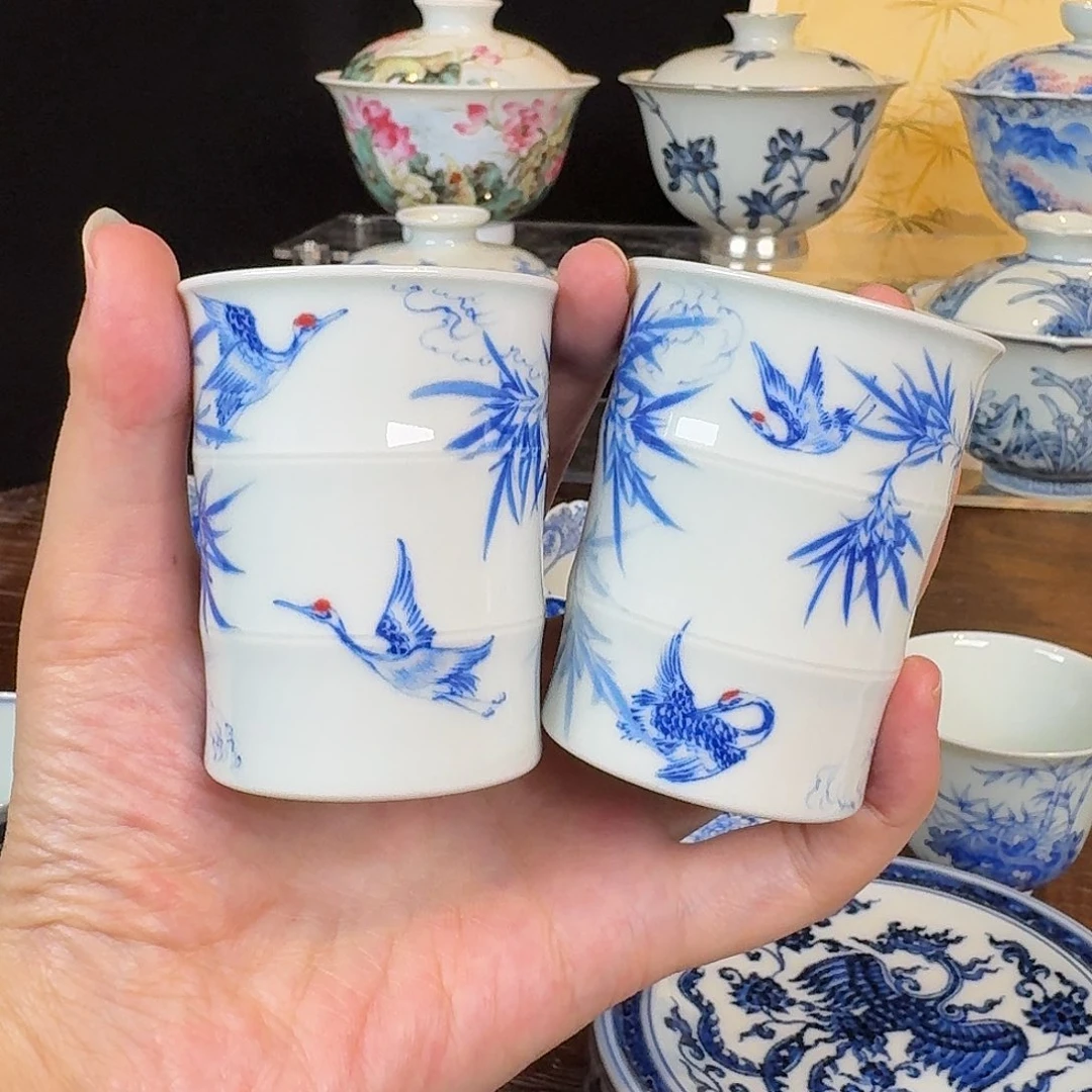 青樵轩仙鹤竹节杯