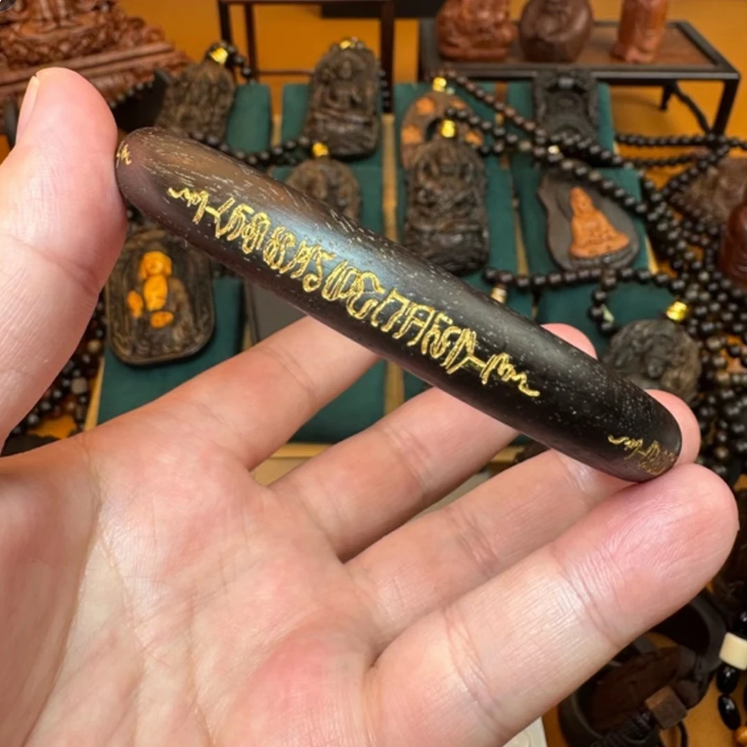 沉香木五条经手镯-内径7.0乾坤圈芽庄精工复古雕刻