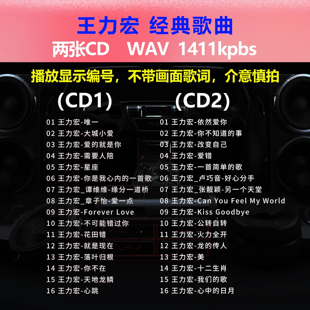 王力宏【2张CD】经典32首 碟片CD光盘 出道成名曲 WAV无损音质1568