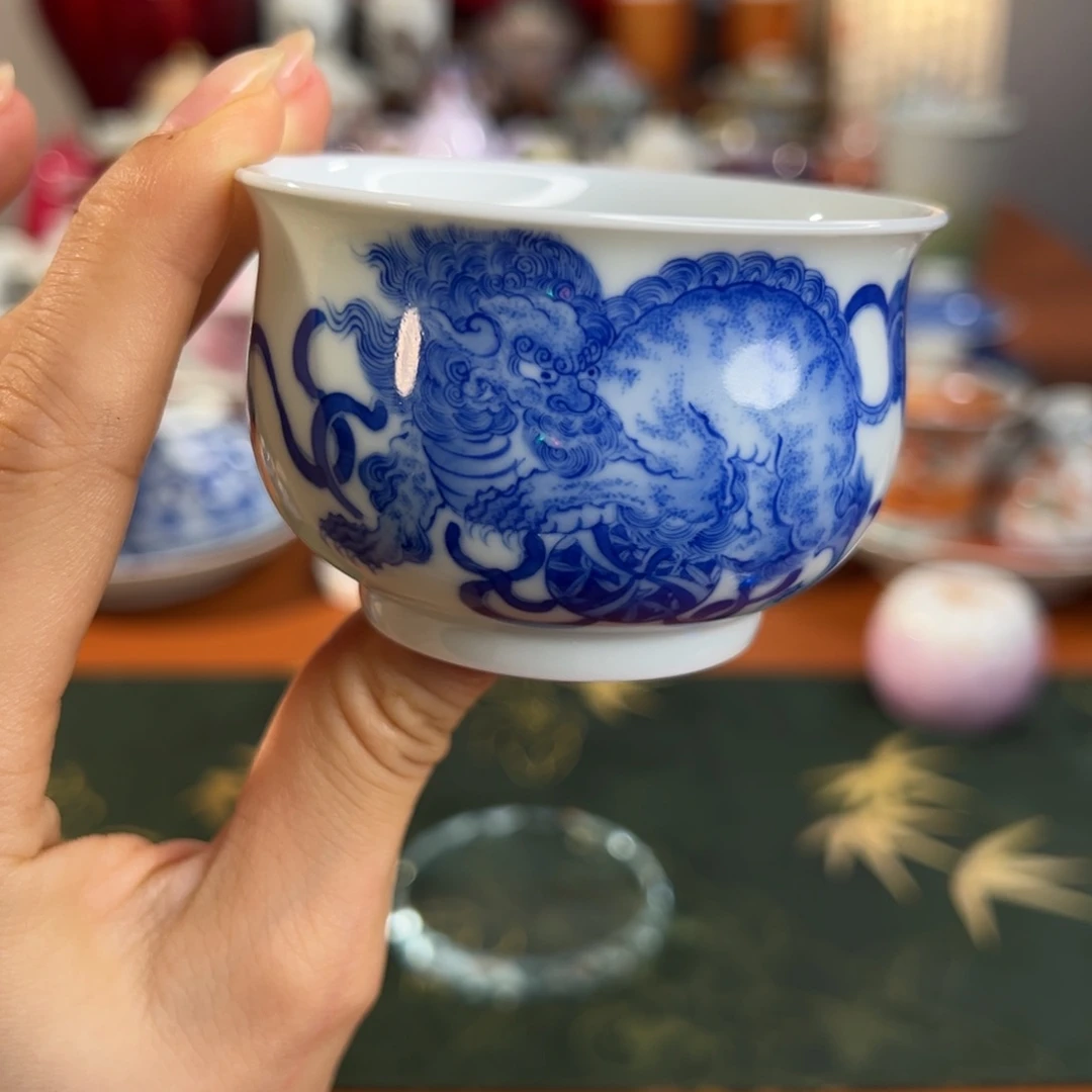 知冬煮雪手工手绘-竹林草堂茶具单杯