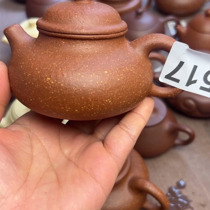 紫砂茶壶张****业红降坡半手工210cc左右