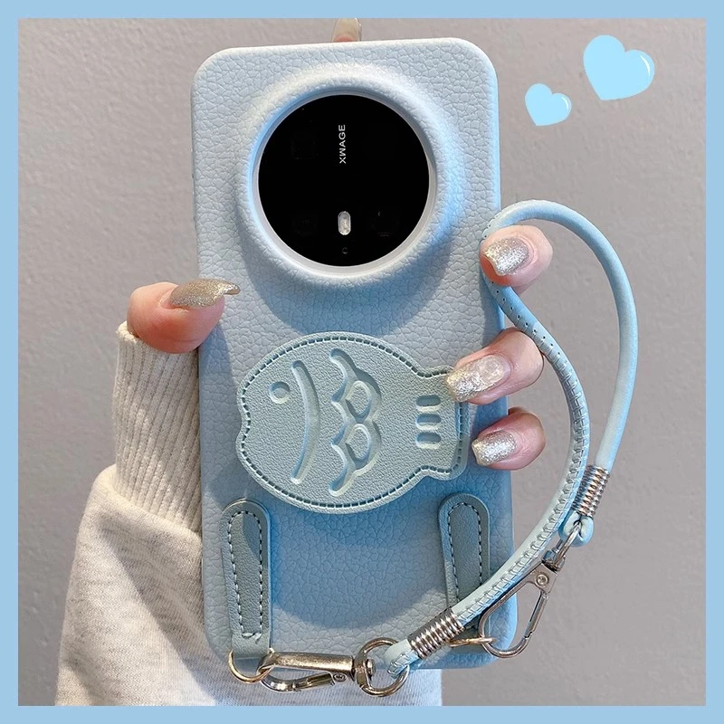 鲤鱼支架手提挂绳适用华为mate70pro手机壳mate60pro软壳pura70女