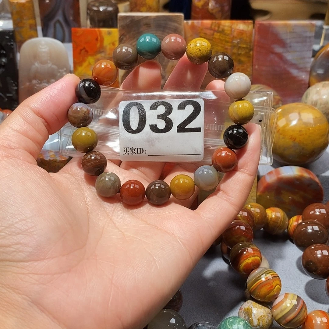 硅化玉天然北票硅化玉手串未镶嵌