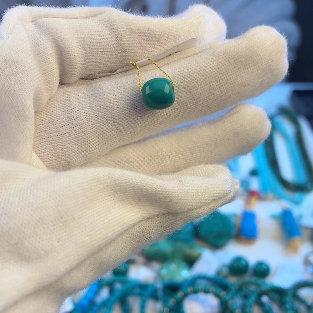 绿松石未镶嵌挂件7.8mm