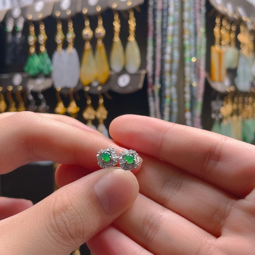 翡翠未镶嵌耳饰翡翠