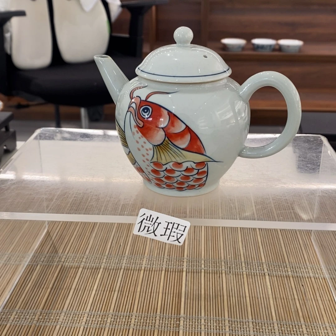 釉下彩老陶泥手工绘制