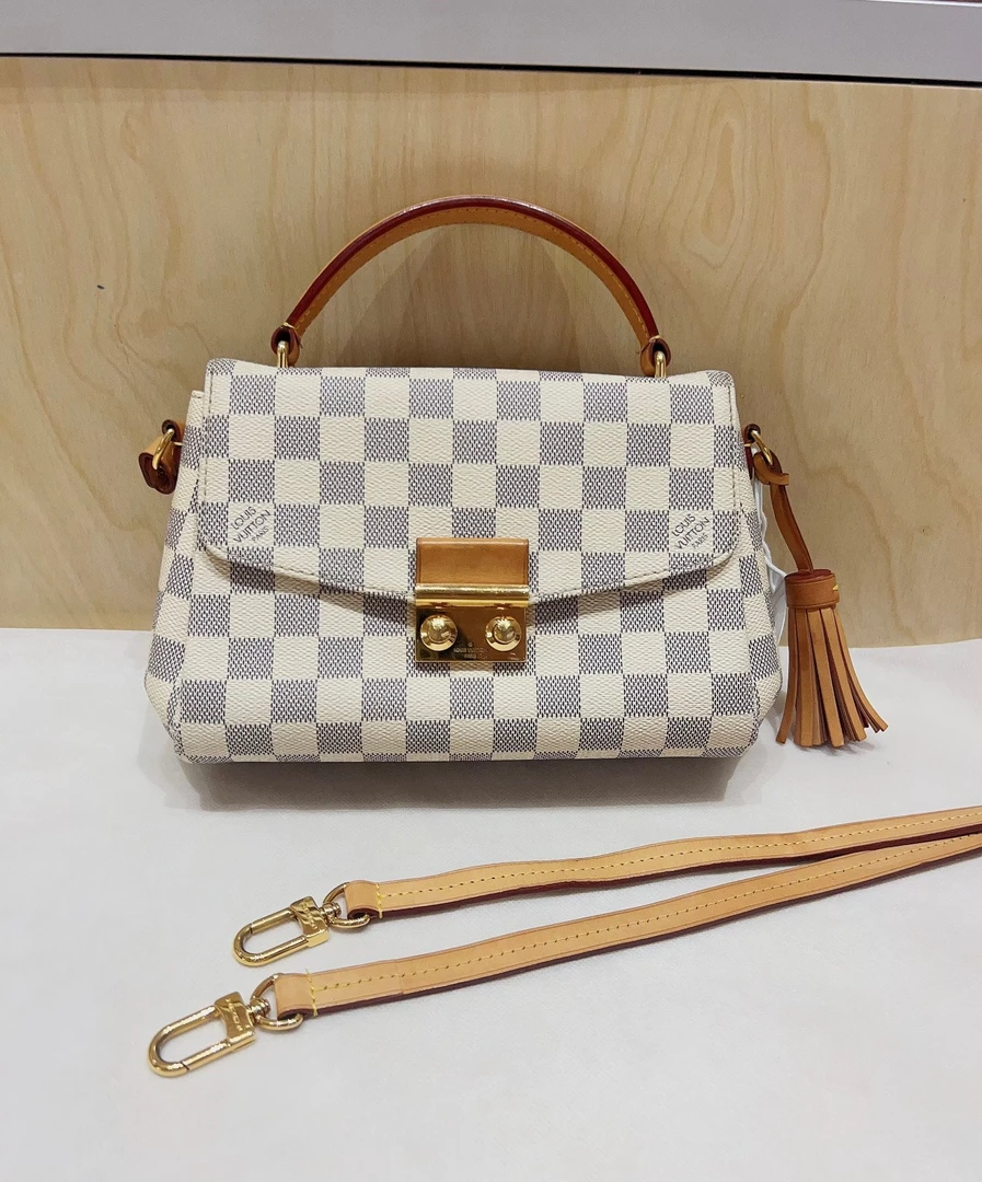 95新 LouisVuitton/路易威登 白棋盘格邮差包14800H00355