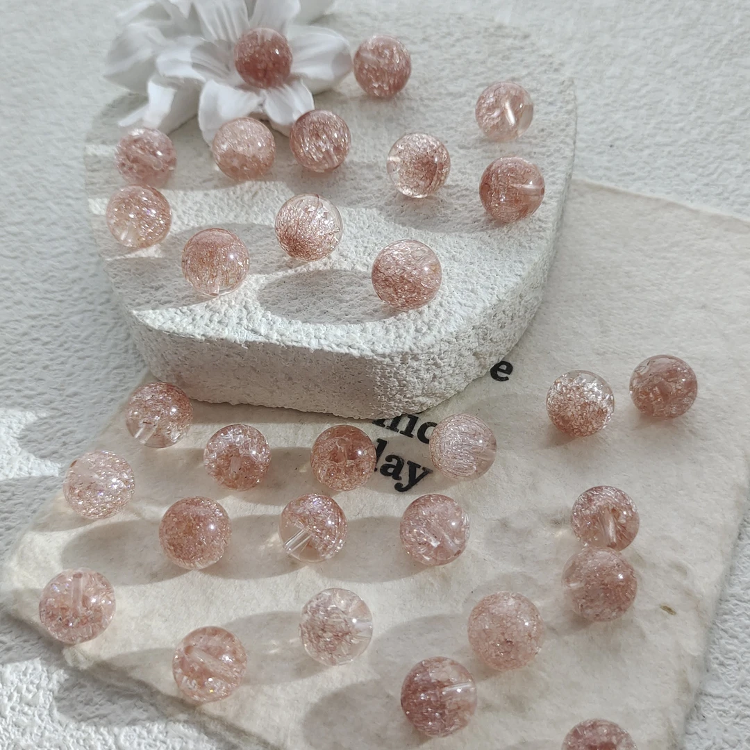 粉烟花超 天然白水晶 人工爆花单珠多样性发其一/1个