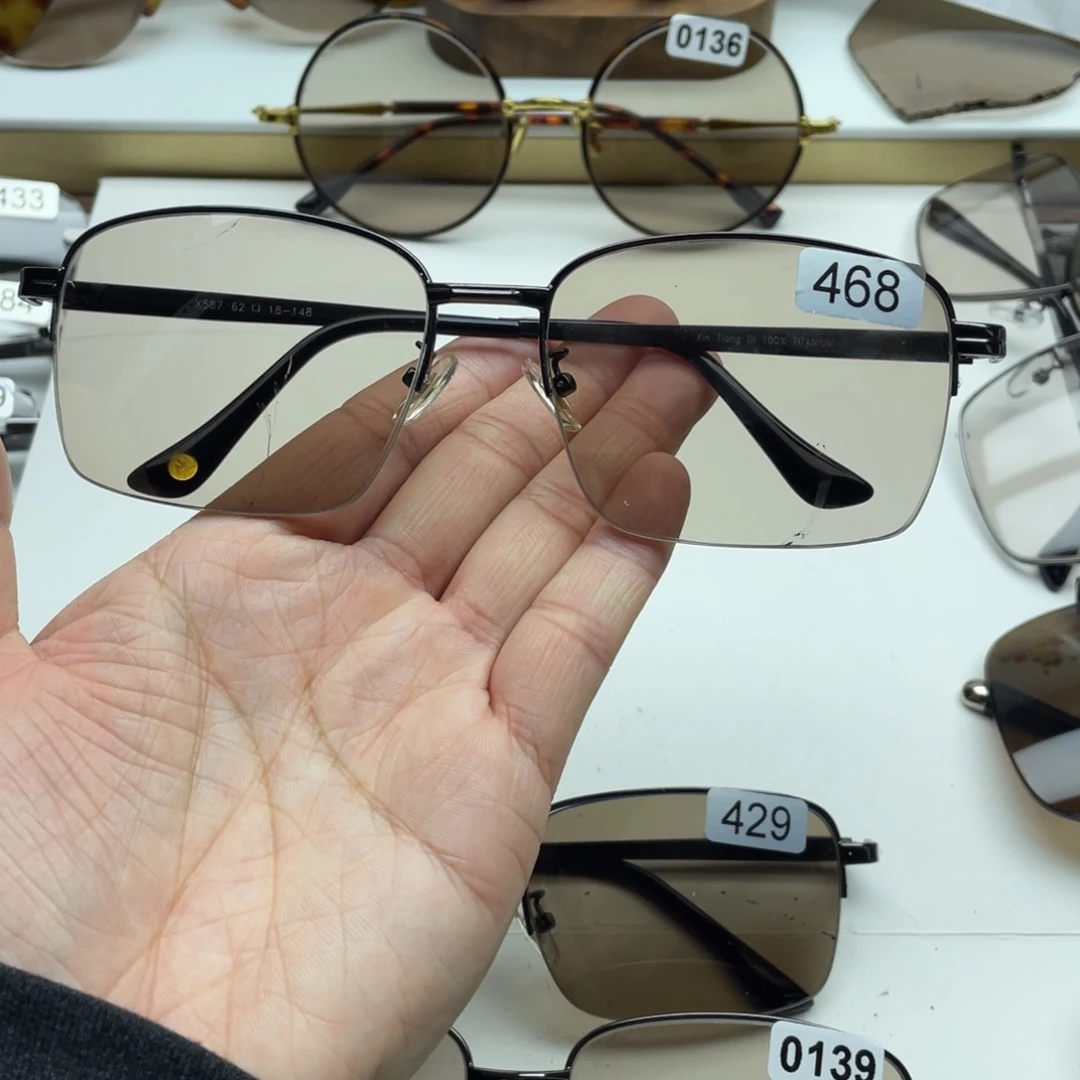 茶水晶半框眼镜 468