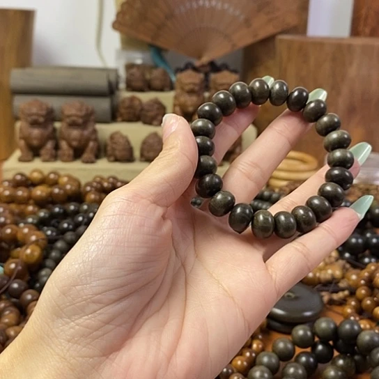 老山檀香阴沉9-12算盘珠手串