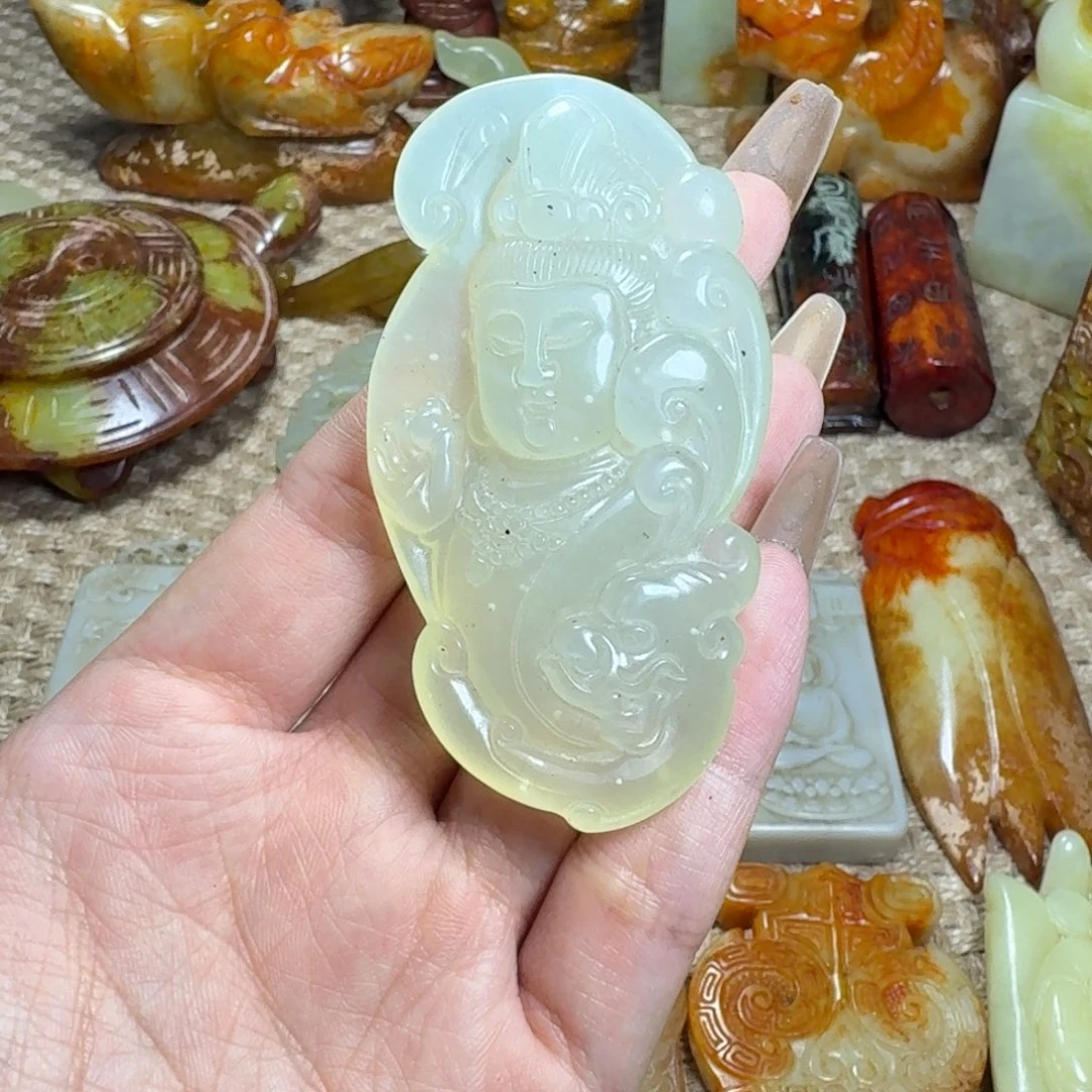 白玉菩提吊坠挂件
