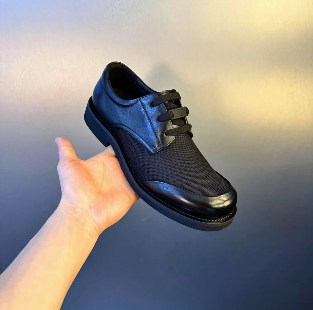 男鞋新款黑色真皮牛皮网眼透气薄款网面男士商务软底休闲网布鞋子