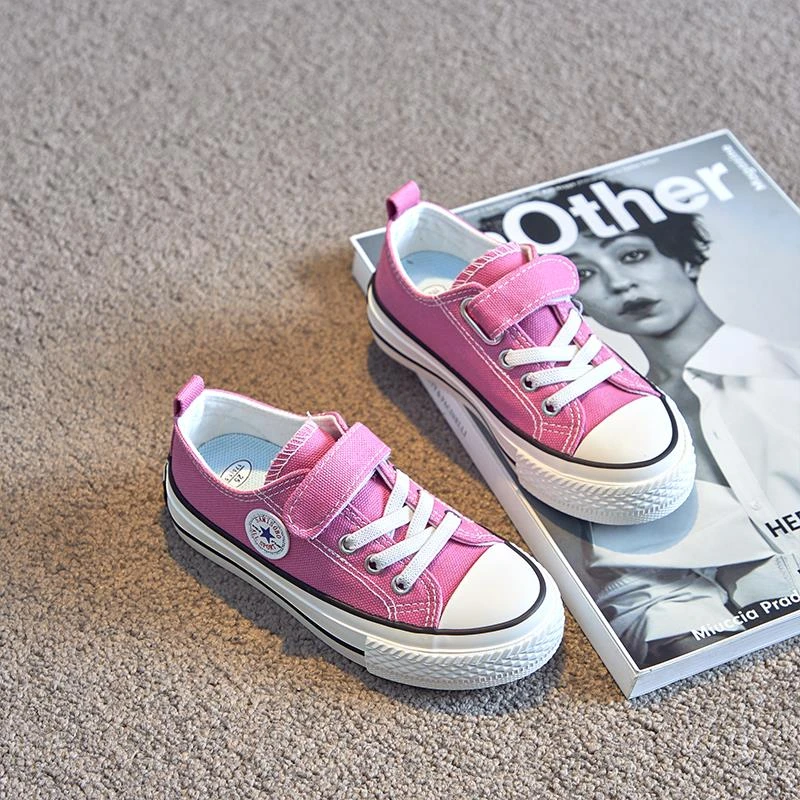 FAVMARTHA童鞋低帮儿童帆布鞋女童板鞋2025春季高帮小白