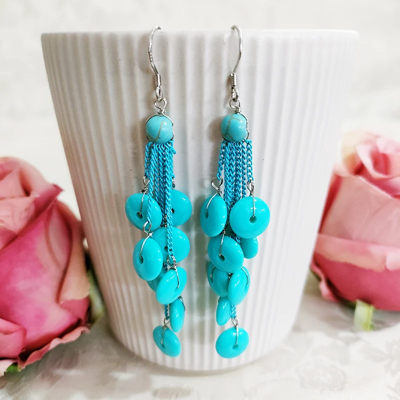 铜合金耳饰 民族风气质手工平安扣流苏耳环3580