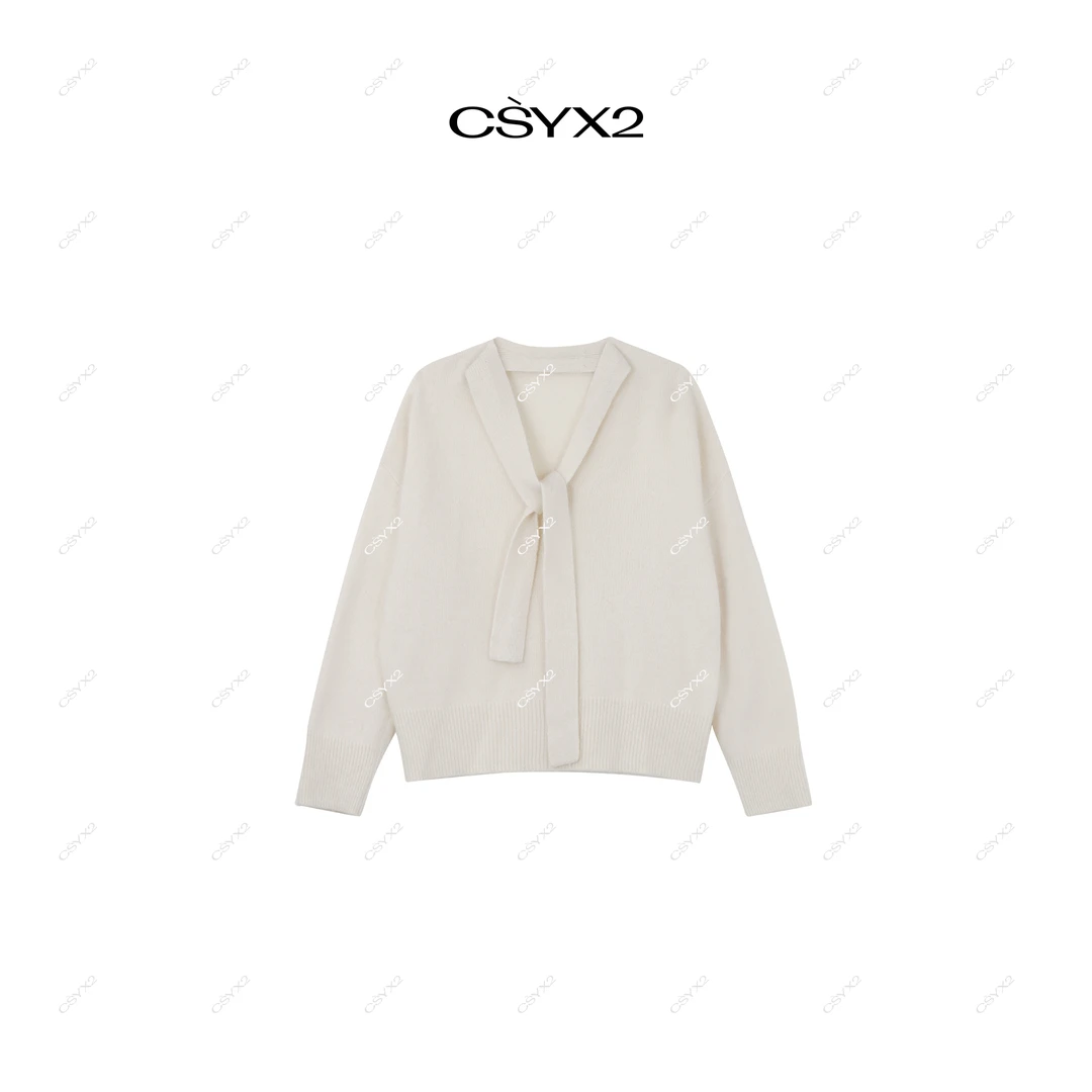 CsyX2-2024A/W“极简美学”绵羊毛V领时尚针织毛衣CA4DM165