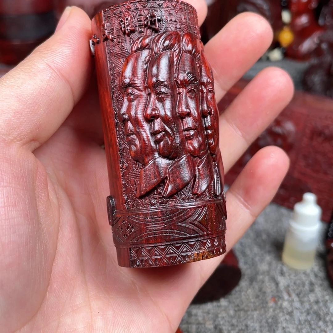 木紫檀四个大老板手把件