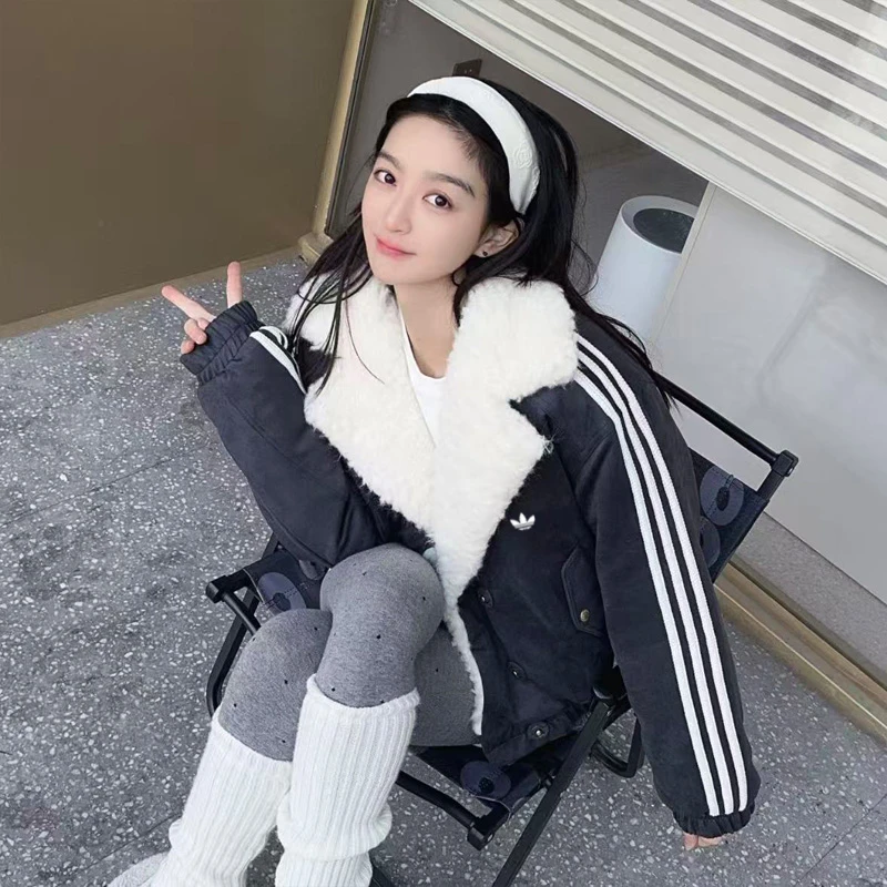 【特惠返场】宋雨琦同款高腰短款外套 冬季加厚毛领棉服棉衣女