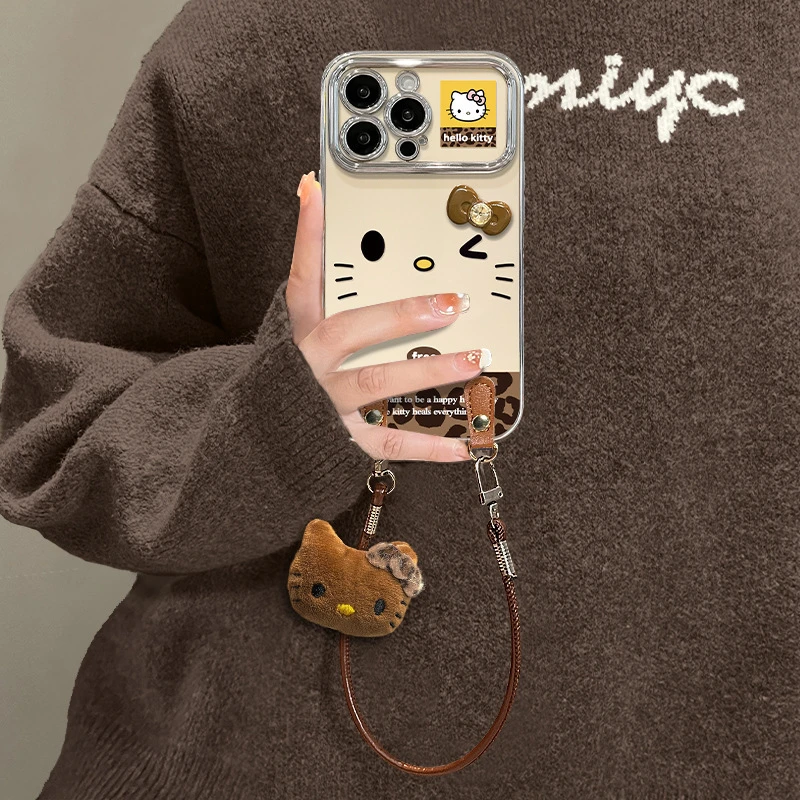 网红同款猫挂绳适用苹果17手机壳iphone16硅胶15电镀视窗14结12