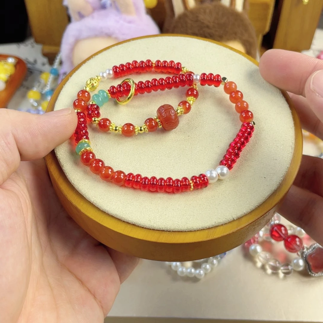 玛瑙手饰银S925镀金镶嵌