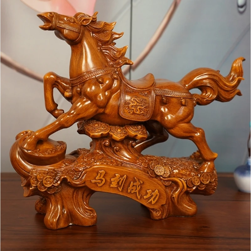 （马到成功）FM中式家居客厅办公室玄关高档装饰摆件（长26*高21cm）