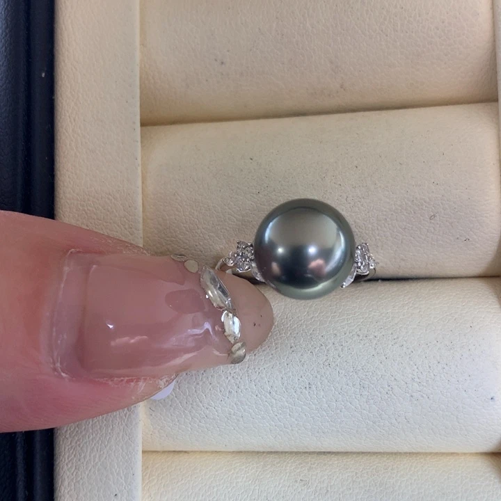 18K金镶嵌戒指海水珍珠