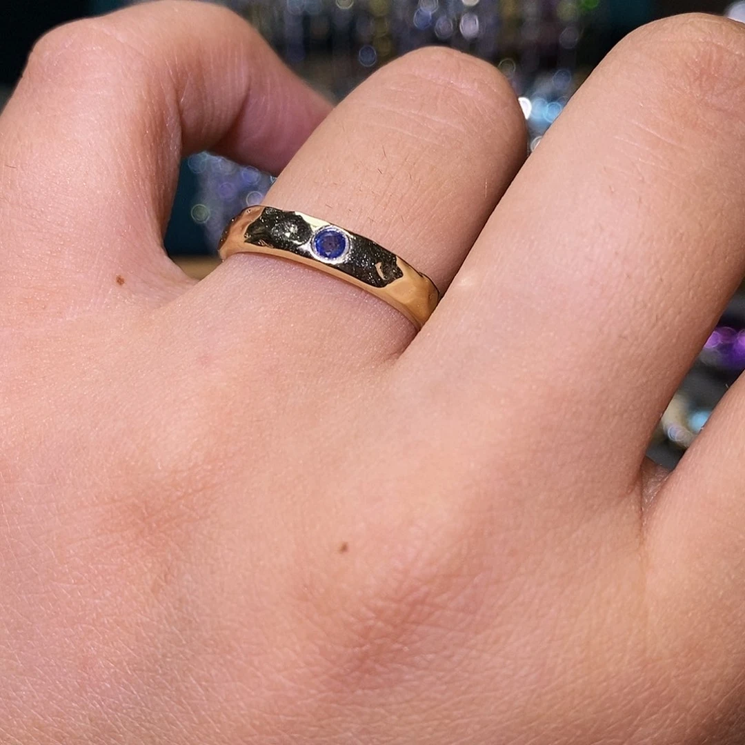 蓝宝石戒指银S925镶嵌