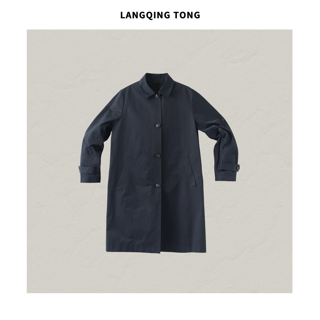 浪清/女装推荐 金珂娅中长款翻领风衣43771#