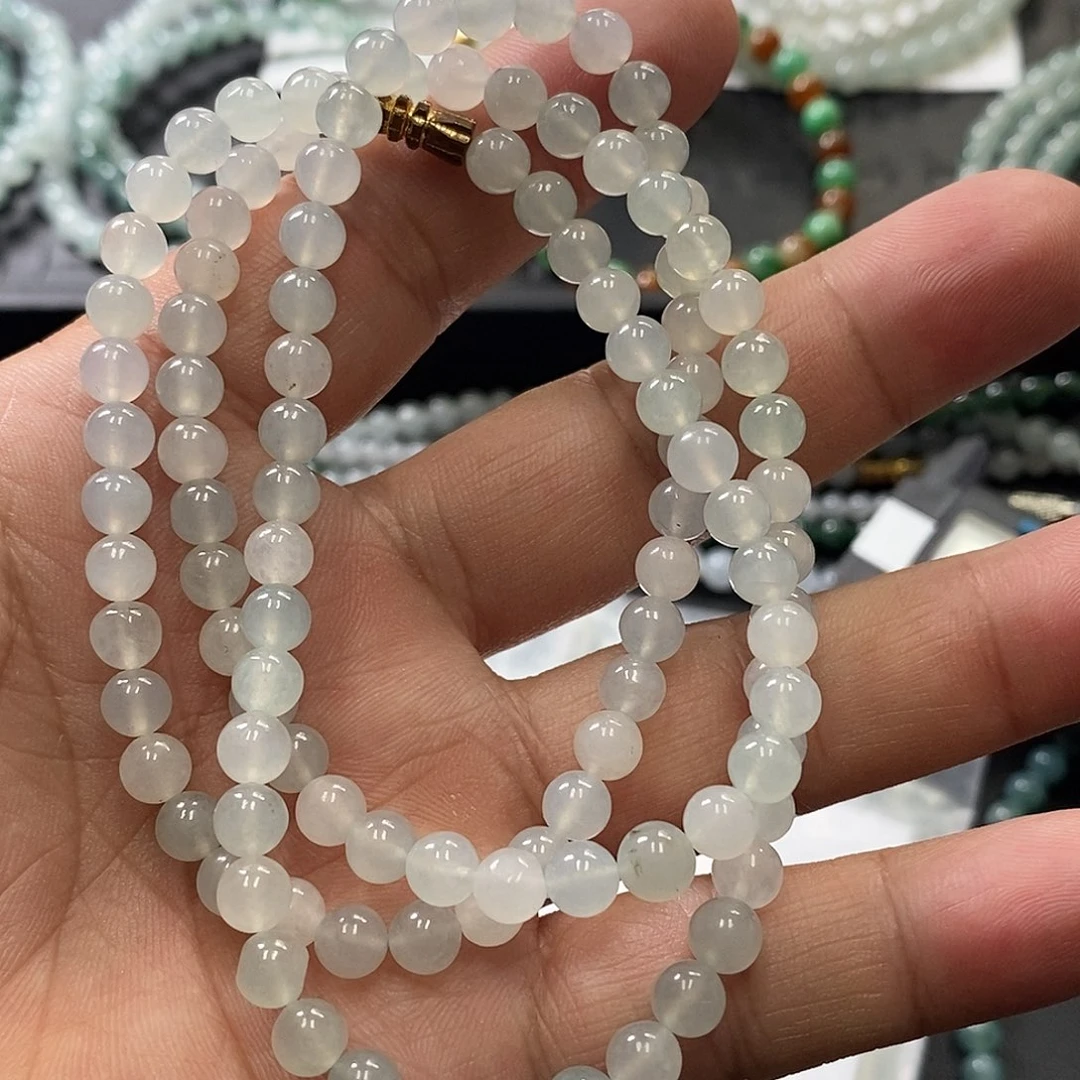 定制翡翠未镶嵌翡翠定制项链5.5