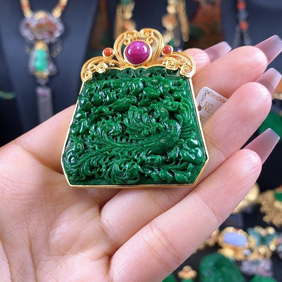 翡翠银S925镶嵌颈饰