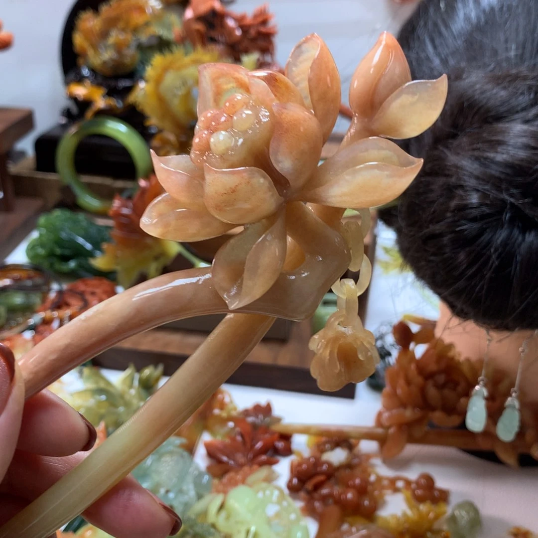 蛇纹石玉发饰未镶嵌昵***置