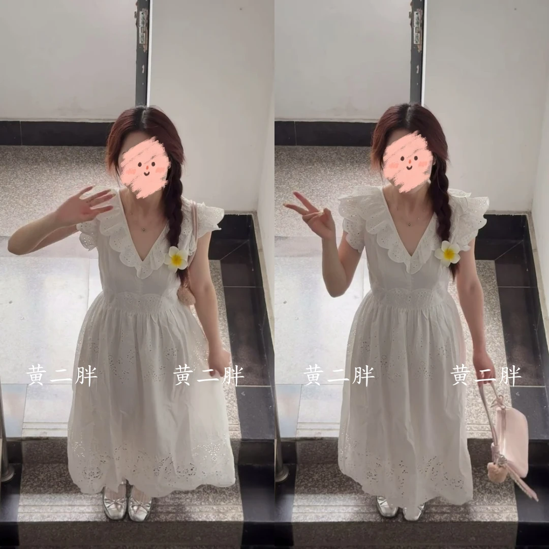 法式吊带连衣裙女夏季飞飞袖中长款收腰小众显瘦初恋系温柔长裙子