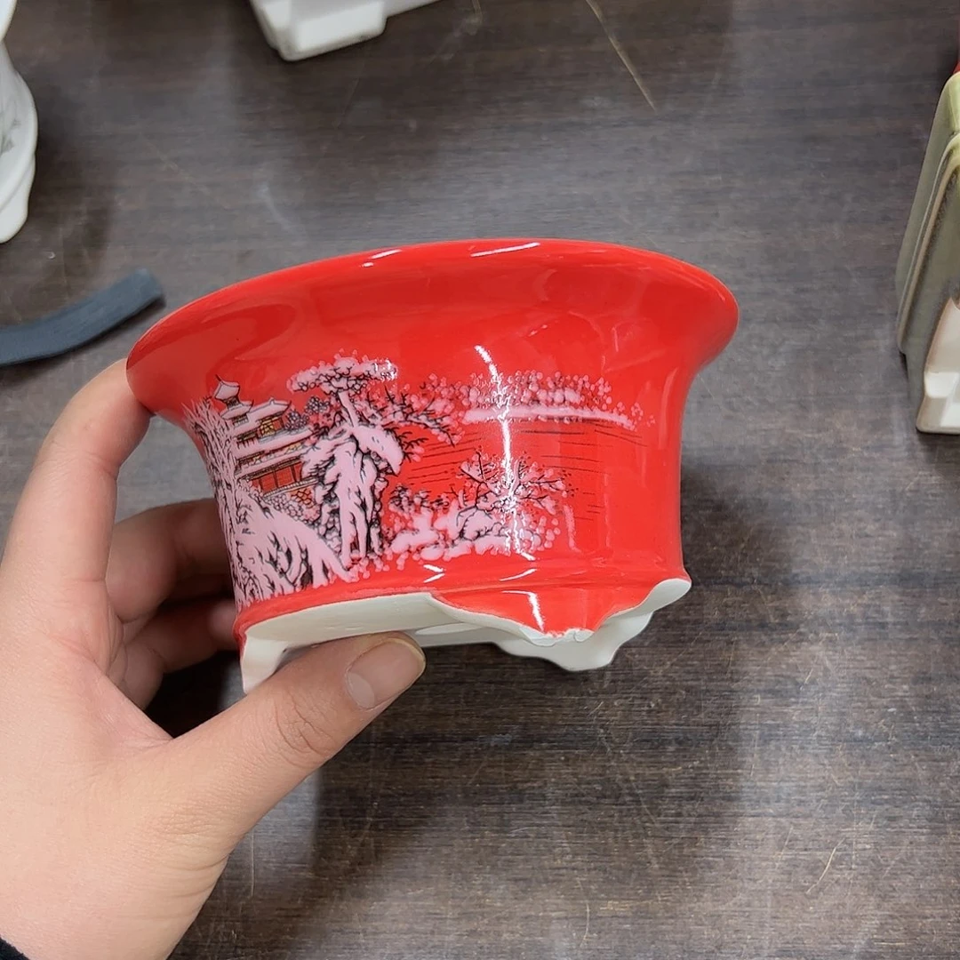 紫砂花盆275号瑕疵13/6.5cm