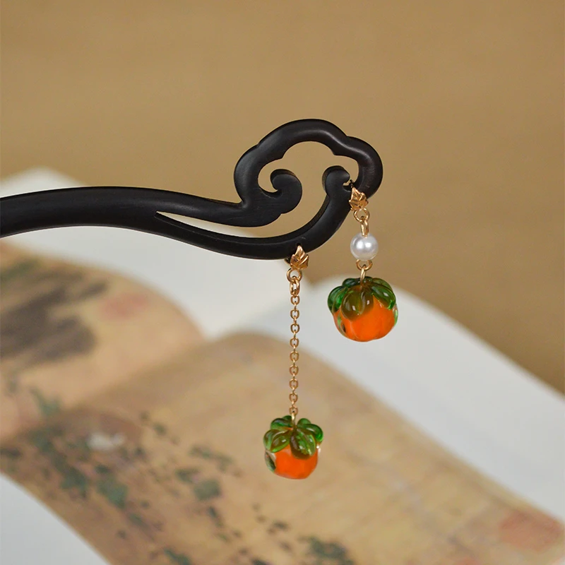 柿柿如意丨新中式簪子女古风马面裙配饰高级感女汉服头饰步摇发钗