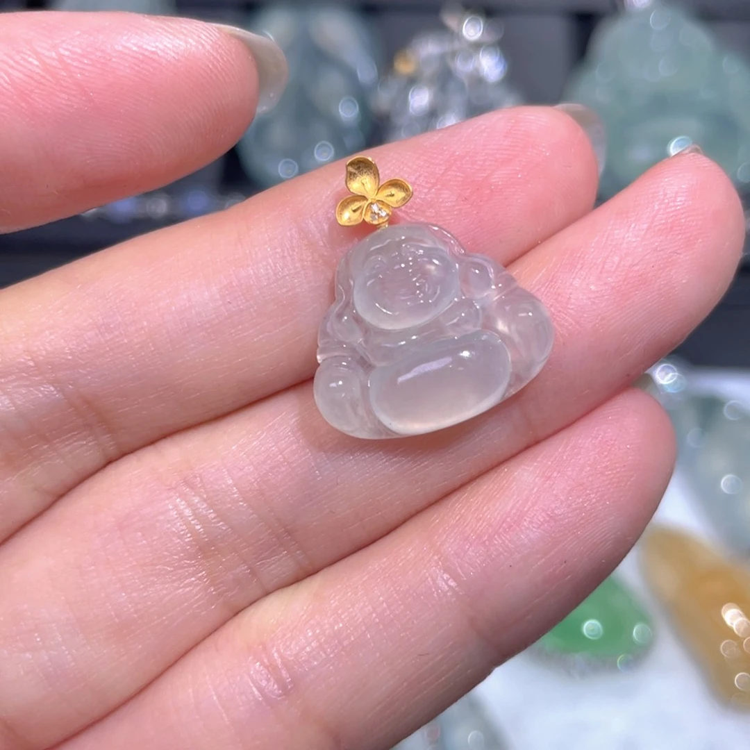 颈饰18K金镶嵌翡翠翡翠
