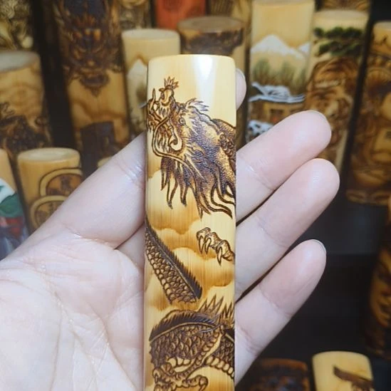 承***竹火刻实心竹龙抬头