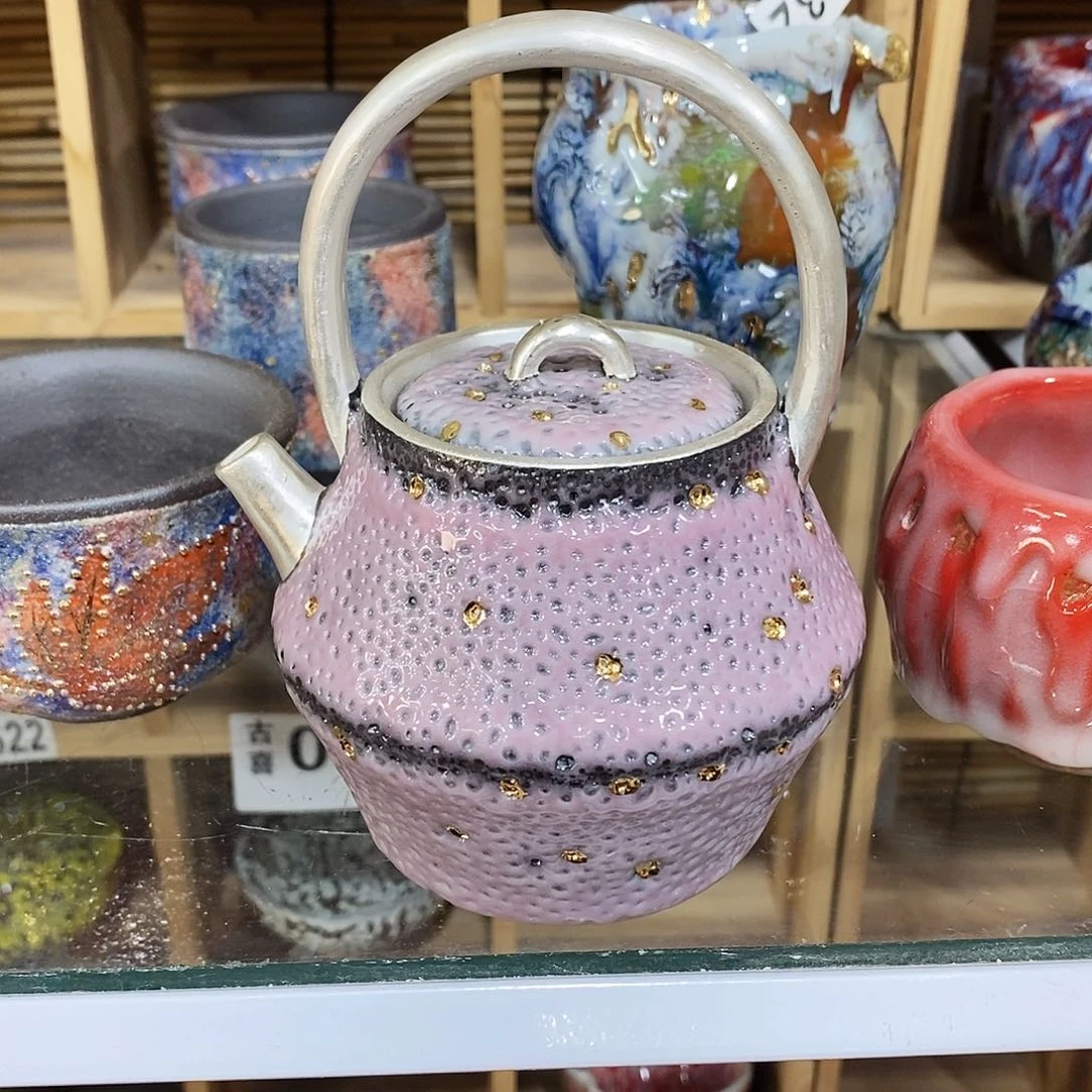 粗陶志野柴烧茶器