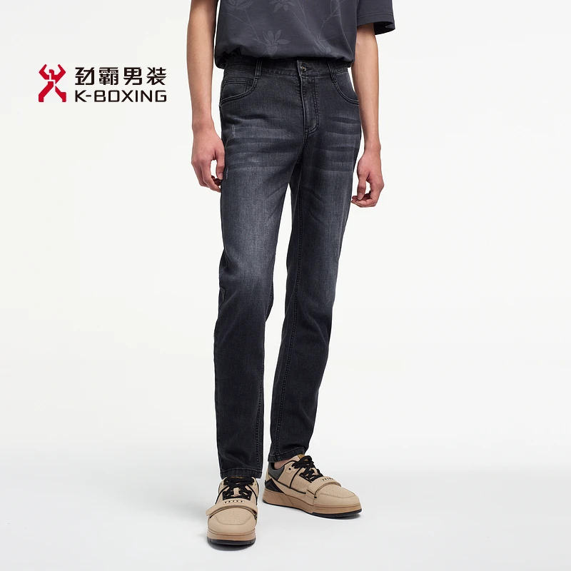 【高弹舒适棉感水洗牛仔】劲霸男装春季百搭休闲牛仔裤┃FQRE1505