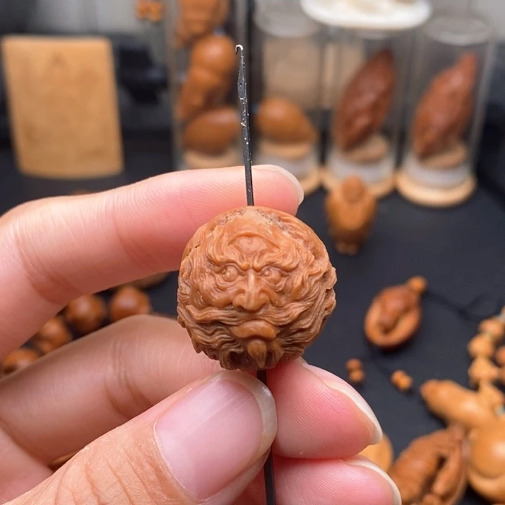 嘎***玩橄榄核吊坠核桃钟馗