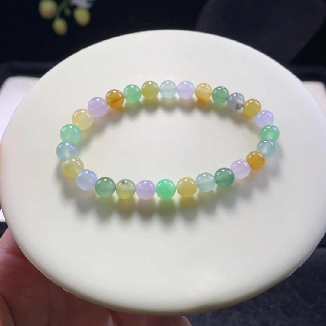 翡翠未镶嵌手串卡6霓虹灯