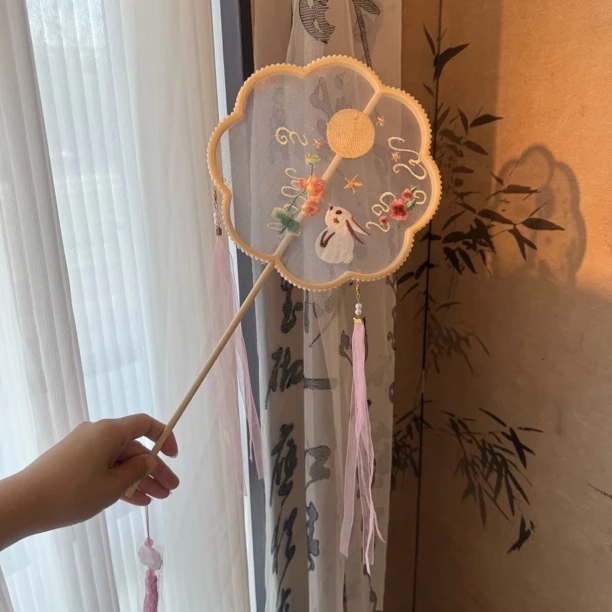 团扇手工制作古风仙气绣花